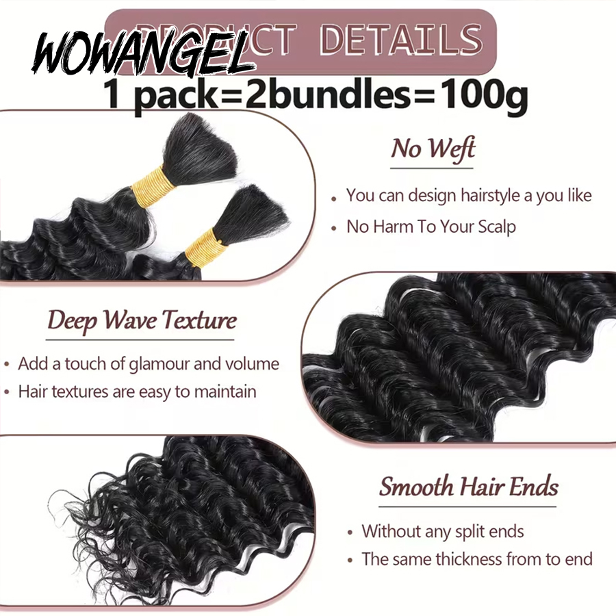 Boho Trecce Capelli Umani Bulk - Water Wave Bulk Human Hair For Braiding recensione e prezzo