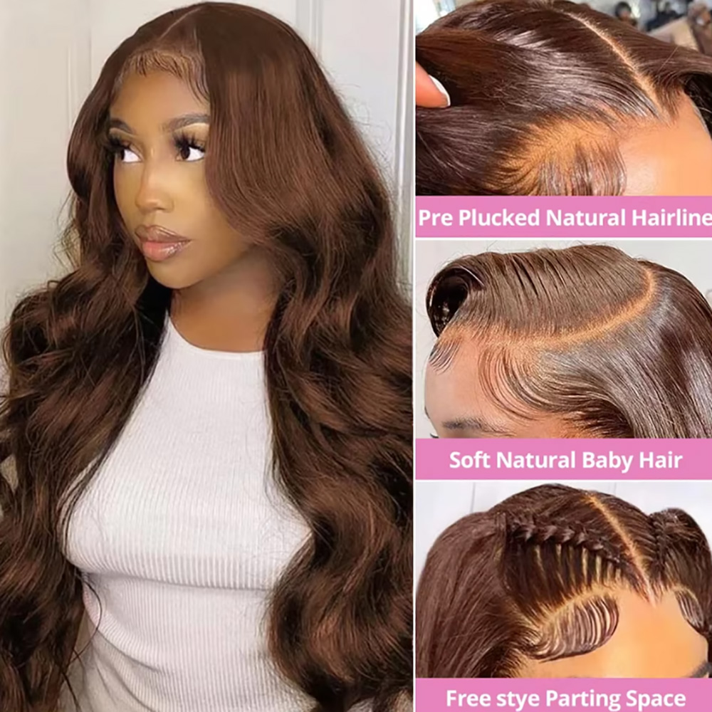 Cioccolato # Parrucca Body Wav - Hd Lace Frontal Wig Human Hair Pre Plucked recensione e prezzo